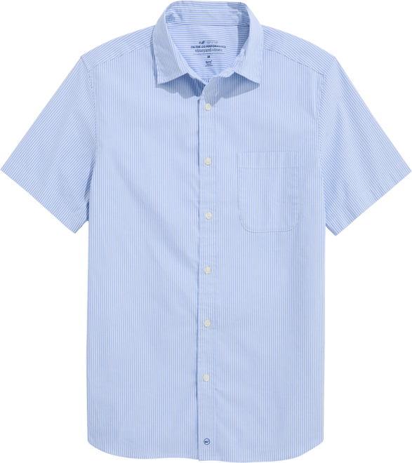Tiburon Stripe Performance Cotton Short-Sleeve Shirt