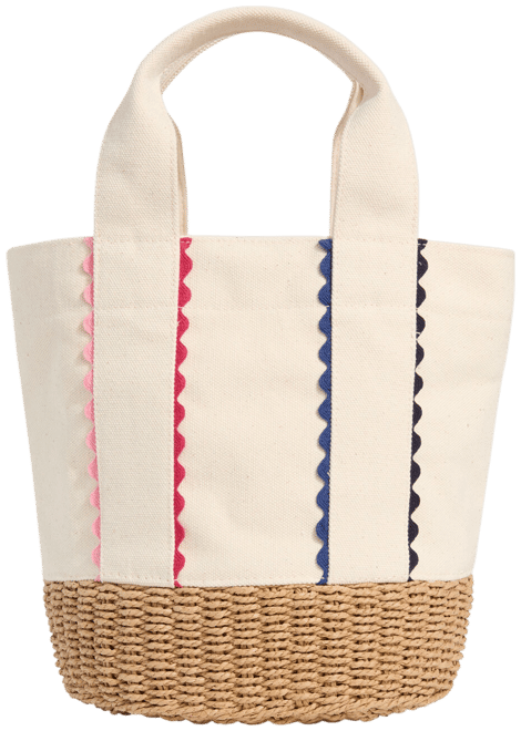 Wicker Base Bucket Bag
