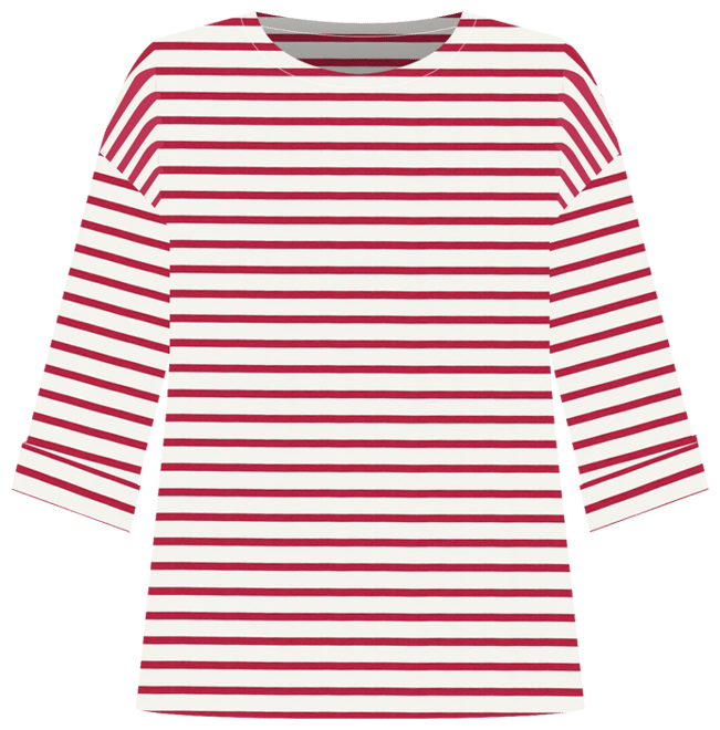 Red and Ivory Stripe Knit Odie Tee
