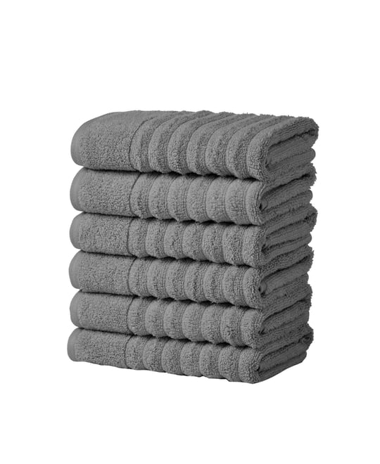. Luxury 100% Combed Cotton 6-Pack Hand Towel Set
