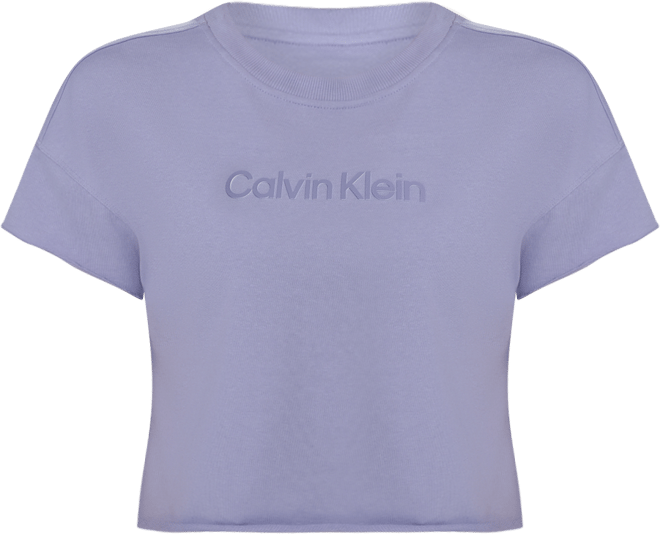 売れ筋商品|||カルバンクライン カットソー トップス レディース Women's French Terry 2-Tone Logo Crop T-Shirt Persian Violet Calvin Klein Women's French Terry 2-Tone Logo Crop T-Shirt