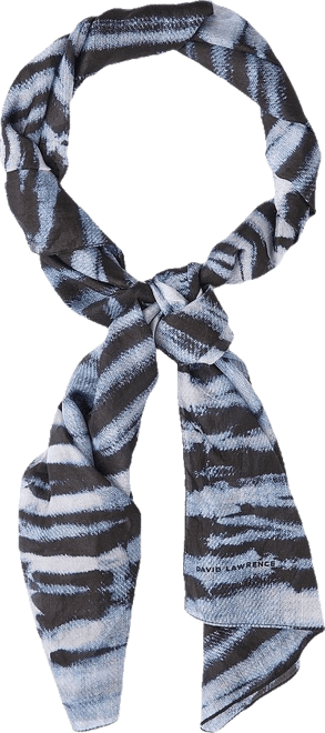 Shibani Silk Scarf in Navy Multi