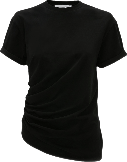 Gathered Detail T-Shirt In Black – Victoria Beckham Int