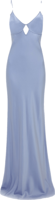 Cut-Out Cami Floor-Length Dress In Delphinium Blue