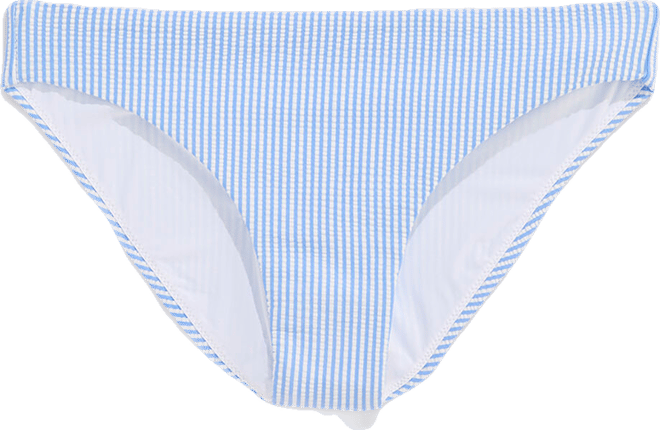 Seacrest Seersucker Low-Rise Bikini Bottom