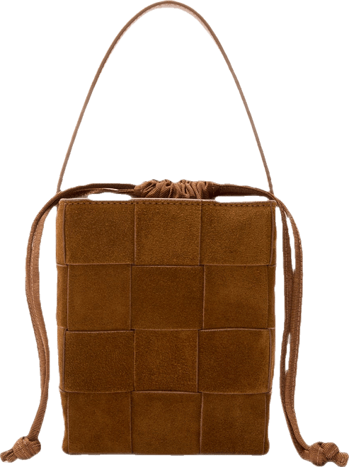 Cacao Laith Woven Top Handle Bag