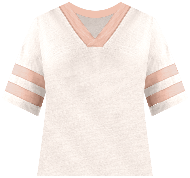 Sunwashed Slub Varsity Tee - Pink Varsity | Faherty Brand