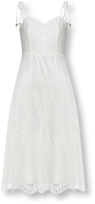 aqua eyelet midi dress Aqua Linen Azura Midi Dress