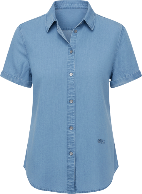 Women's Rolled-Sleeve Button-Up Shirt