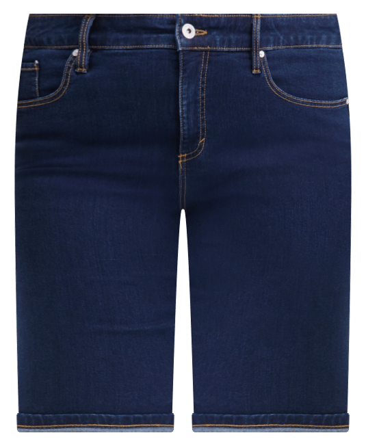 Plus Size Mid-Rise Roll-Cuff Bermuda Denim Shorts, Exclusively at Macy's