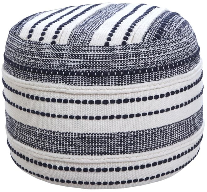 Upholstered Cotton Ottoman for Living Room Accent Chair and Footrest