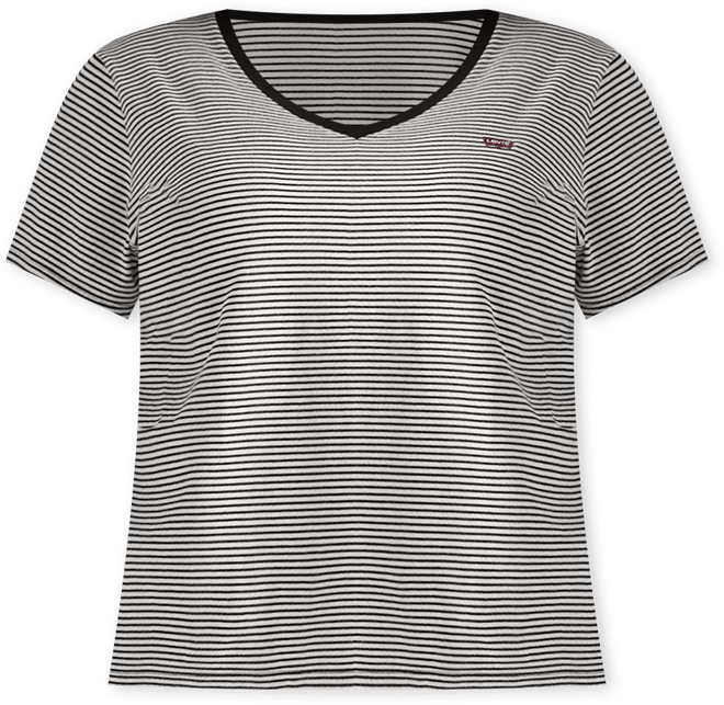 Plus Size Perfect Cotton Striped Short-Sleeve Tee