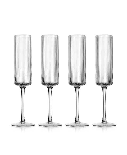 Sullivan Street Fluted Champagne Glasses, Set of 4