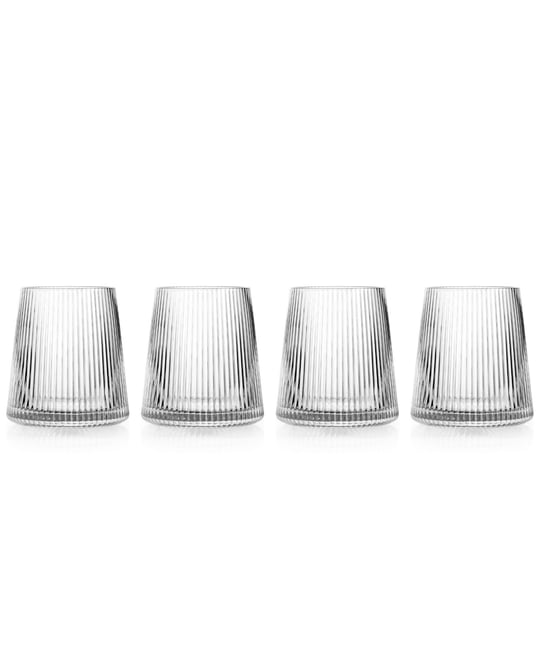 Sullivan Street Fluted Stemless Wine Glasses, Set of 4