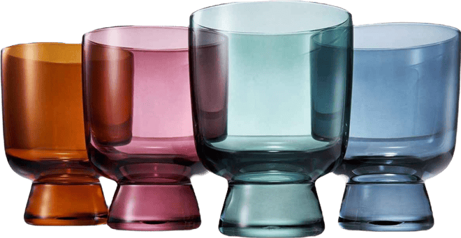 Khen Pastel Muted Murano Wine Glasses, Set of 4