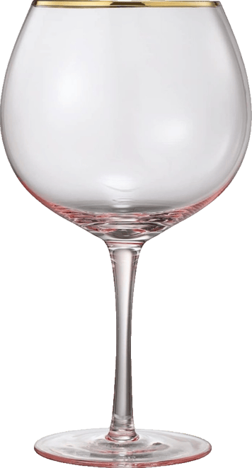 Gold Rim Vintage Stemmed Wine Glasses, Set of 2