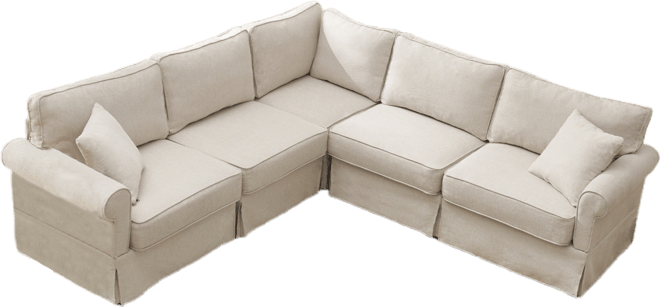 Streamdale 5-Seat Modular Sectional Sofa, Convertible L-Shaped Couch, Beige Linen