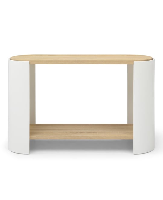 Streamdale 2-Layer Storage Nightstand Table (Natural and White)