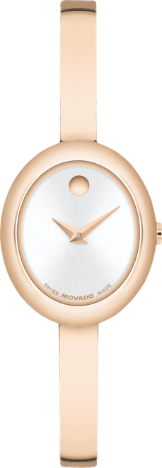 Women's Museum Oval Bangle Swiss Quartz Rose Pvd Watch, 22 x 26mm