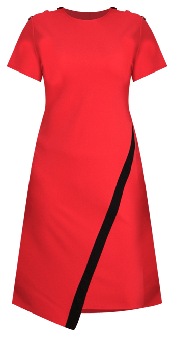 Petite Short Sleeve Asymmetrical Hem Dress