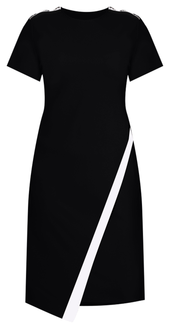 Petite Short Sleeve Asymmetrical Hem Dress