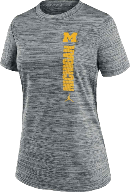 Women's Gray Michigan Wolverines Velocity Performance T-Shirt