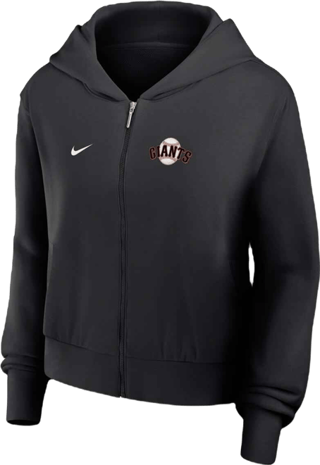 Women's Black San Francisco Giants Cropped Chill Full-Zip Hoodie Jacket