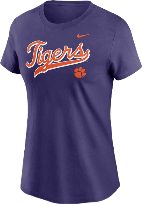 Women's Purple Clemson Tigers Local Script T-Shirt