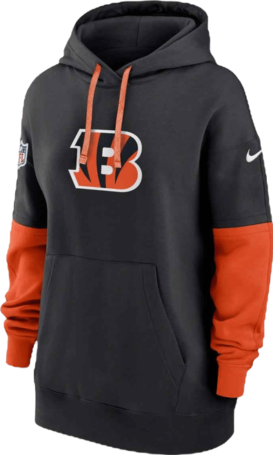 Women's Black Cincinnati Bengals 2024 Sideline Essential Fleece Pullover Hoodie