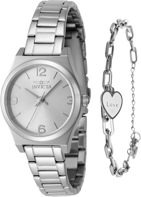 Women's 48246 Angel Quartz 3 Hand Silver Dial Watch