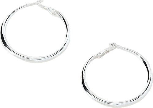 Round Hoop Earring in Silver
