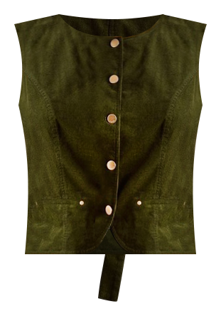 Cord Vest in Khaki