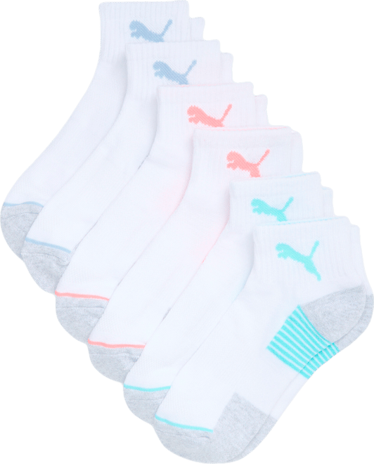 PUMA Half-Terry Quarter Crew Socks (6 Pairs)