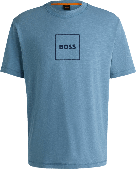 Boss by  Men's Logo Print Slub-Cotton T-Shirt