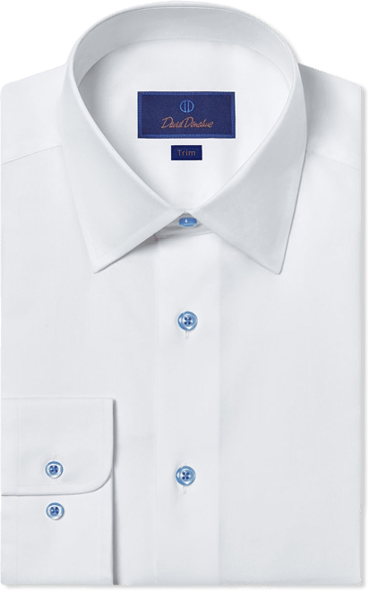 fitted lace wedding dress David Donahue Graph Check Dress Shirt Trim Fit