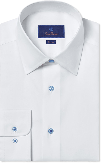 david donahue white dress shirt White Twill Contrast Dress Shirt
