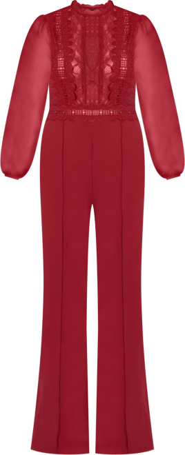 Women's Lace Top Straight Leg Jumpsuit