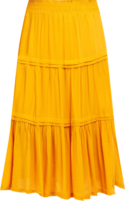 ONE WORLD Plus Solid Tier Maxi Skirt