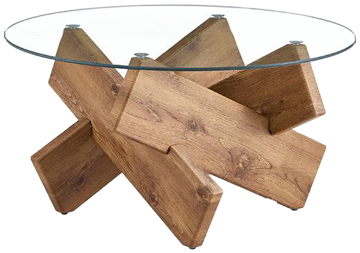 Streamdale 33.4" Modern Circular Glass Coffee Table