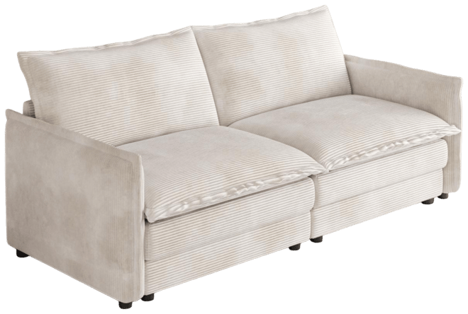 Streamdale Corduroy Loveseat Sofa with Pillows