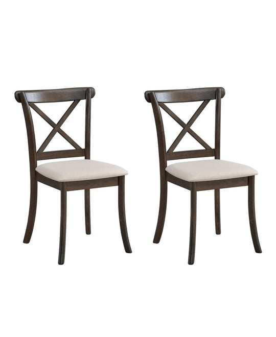 Streamdale Wooden Cross-Back Dining Chairs, Set of 2