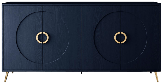 Streamdale Modern Lacquered 4-Door Wooden Cabinet