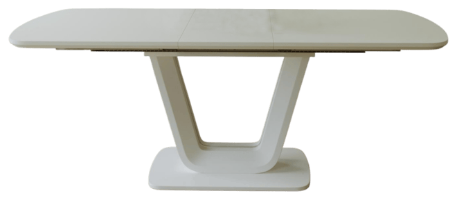 Streamdale Expandable White Dining Table, U-Legs, Home/Office