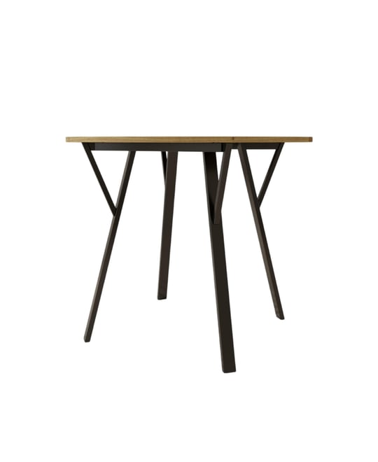 Streamdale Brown Round Dining Table (35.43"), 2-4 Person, Metal Legs