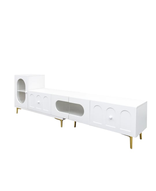 Streamdale Wood Extendable Tv Stand Rectangle Entertainment Center,Media Tv Console for Living Room Bedroom