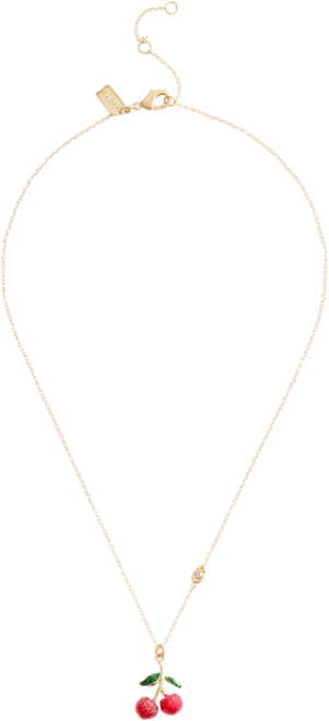 Red Enamel Signature Cherry Cluster Pendant Necklace