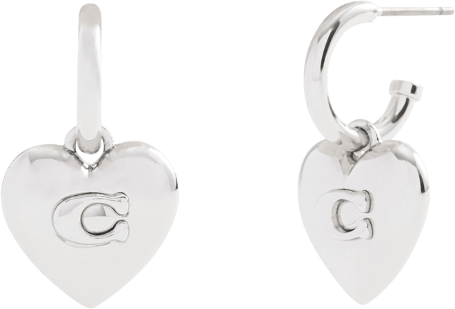 Signature Heart Charm Huggie Earrings
