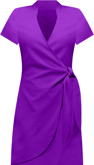 Women's Mandarin Collar Knee Length Wrap Dress