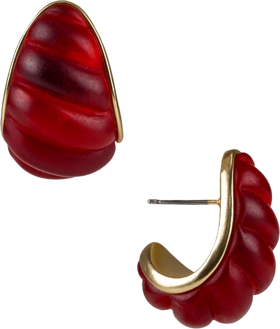 Gold-Tone Scallop J Hoop Earrings