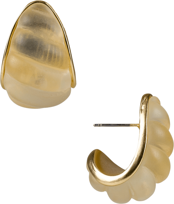 Gold-Tone Scallop J Hoop Earrings